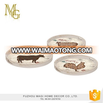 New Style Round Wooden Food Service Trays