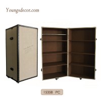 Wood Display Wardrobe Cabinet with Fabric Canvas Covered