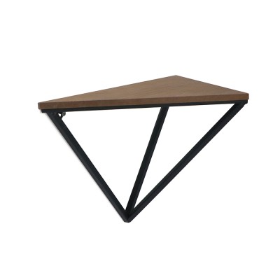 Best Seller Custom Design Triangle Floating Wood and Metal Iron Wall Shelf