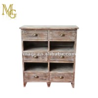 Factory Price 6 Drawers Recycled Fir Wood Furniture reclaimed small wooden cabinet