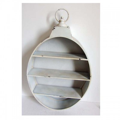 Wall Hanging Decor Vintage Oval Metal Shelf