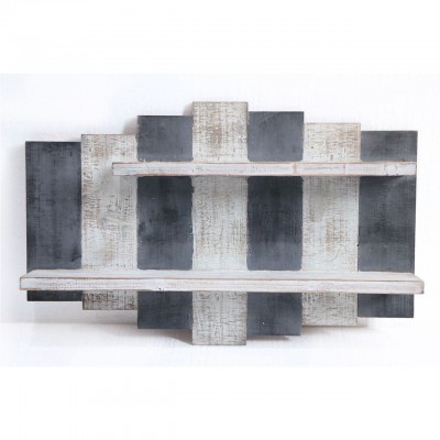 Wholesale custom vintage design unique home cube storage rattan rack Wood outlet decorative wall mount floating shelf